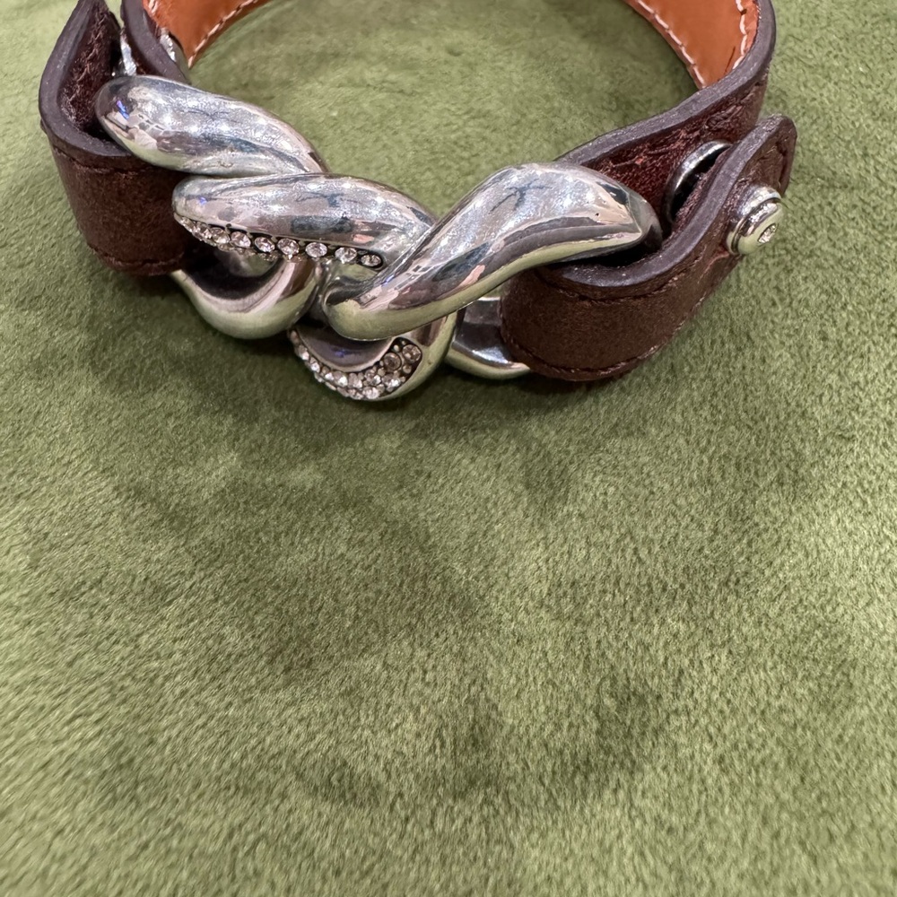 Brighton leather and silver bracelet